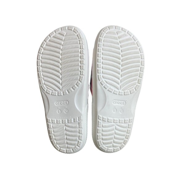 Crocs White Rainbow Tie-Dye Slippers Sandals Sz (Women 10 /Men 8) - NWOB - Picture 6 of 6